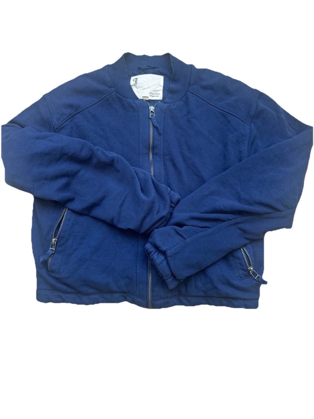 Anthropologie Pilcro Knit Bomber Jacket Women’s Size XS Navy Zip Front Casual - Picture 13 of 14